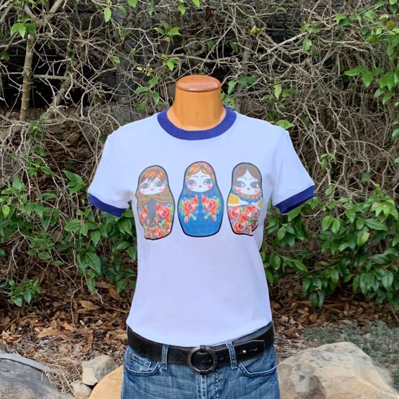 DSQUARED2 Italian silk screen matryoshka dolls t-shirt - Picture 4 of 9